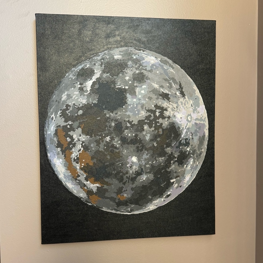 Detailed Hand Painted Moon Canvas Luxury Painting